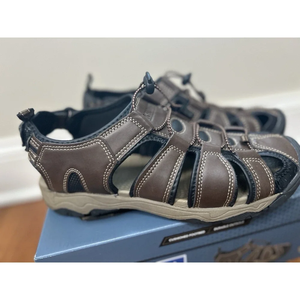KHOMBU COMFORT Size 9 Brown Fisherman Sandal Shoes Closed Toe